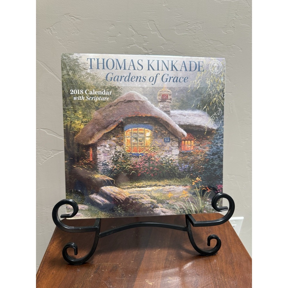 Thomas Kinkade 2018 Gardens of Grace Wall Calendar with Scripture New Sealed